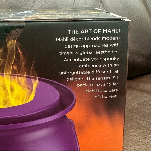 Mahli Flaming Cauldron Aroma Diffuser - Purple with Gold Flame NIB - Picture 6 of 9